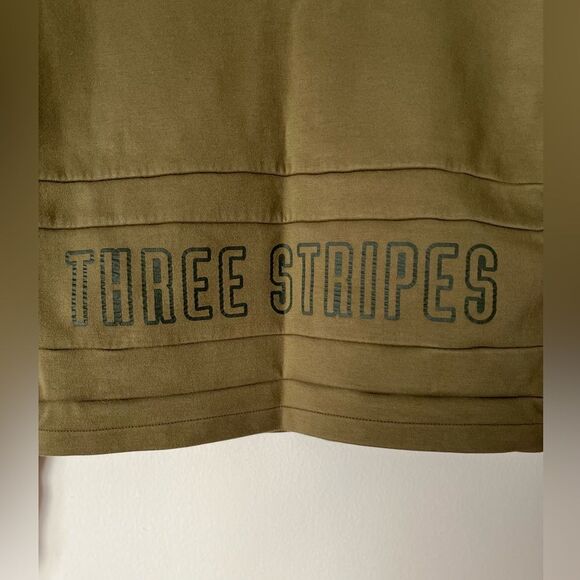 Adidas olive colored long sleeved cropped sweater, logo throughout, unique, S - Picture 6 of 8